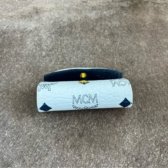MCM White Embossed Leather Lipstick Holder Case - Picture 7 of 8